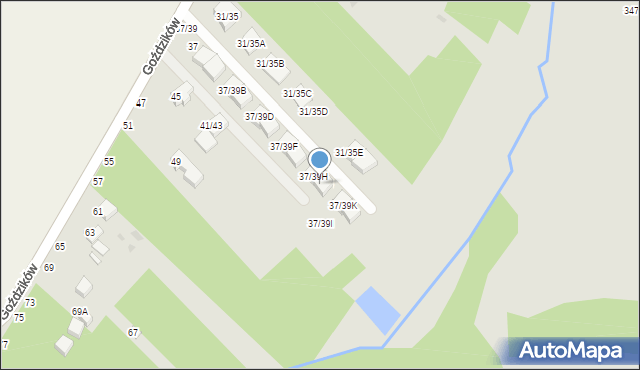 Częstochowa, Goździków, 37/39J, mapa Częstochowy