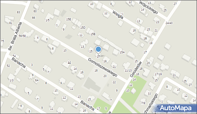 Częstochowa, Gomoliszewskiego Jerzego, prof., 17, mapa Częstochowy