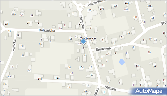 Czyżowice, Gorzycka, 6, mapa Czyżowice