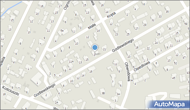 Dąbrowa Białostocka, Godlewskiego E. J., gen., 17, mapa Dąbrowa Białostocka