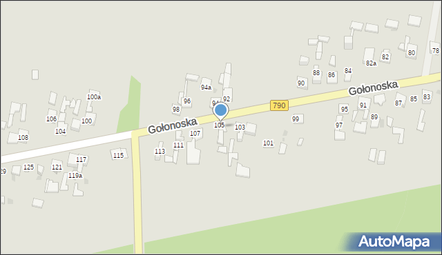 Dąbrowa Górnicza, Gołonoska, 105a, mapa Dąbrowa Górnicza