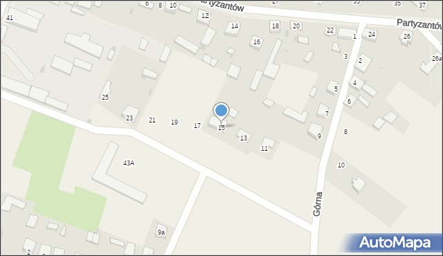Dąbrowa Zielona, Górna, 15, mapa Dąbrowa Zielona