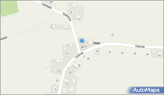 Damice, Górna, 39, mapa Damice