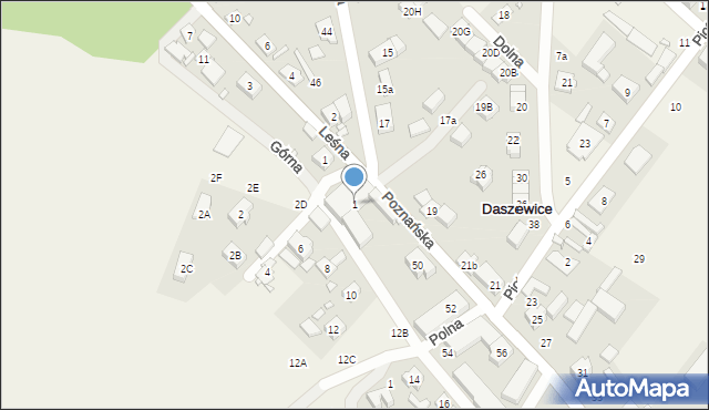 Daszewice, Górna, 1, mapa Daszewice