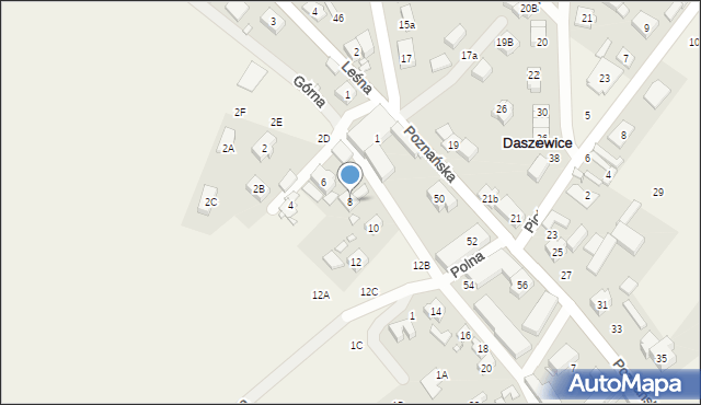 Daszewice, Górna, 8, mapa Daszewice