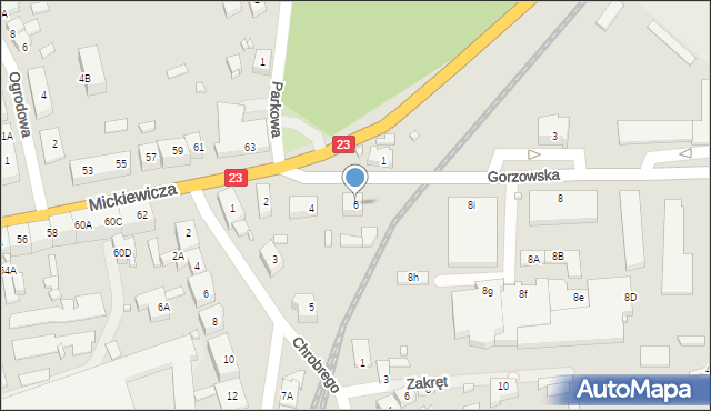 Dębno, Gorzowska, 6, mapa Dębno