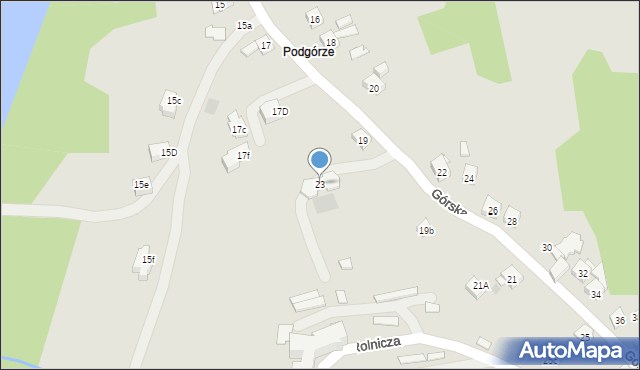 Dobczyce, Górska, 23, mapa Dobczyce