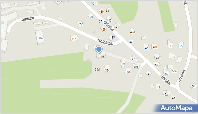 Dobczyce, Górska, 33b, mapa Dobczyce