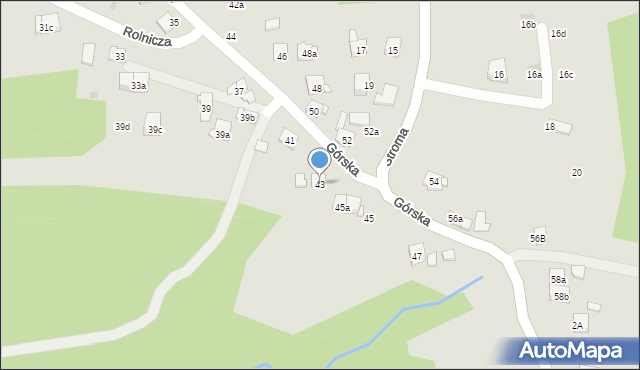 Dobczyce, Górska, 43, mapa Dobczyce