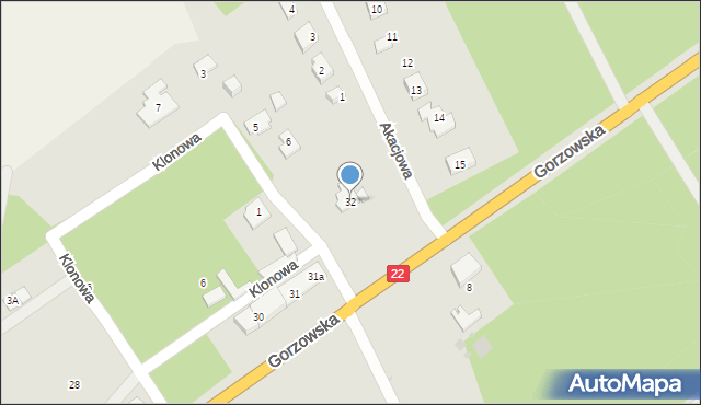 Dobiegniew, Gorzowska, 32, mapa Dobiegniew