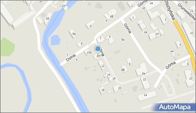 Dobre Miasto, Górna, 10, mapa Dobre Miasto