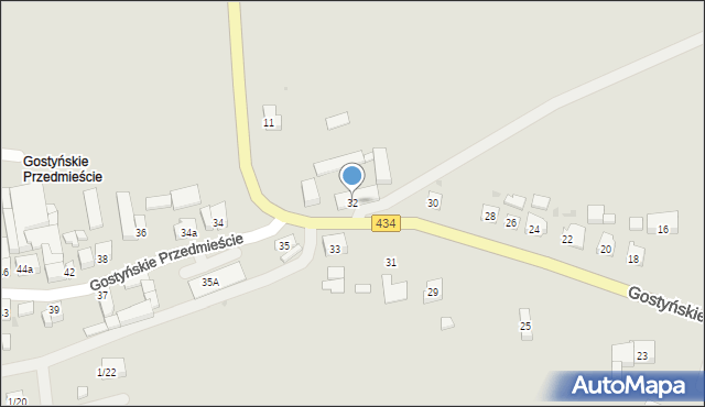 Dolsk, Gostyńskie Przedmieście, 32, mapa Dolsk