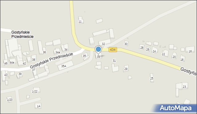 Dolsk, Gostyńskie Przedmieście, 33, mapa Dolsk