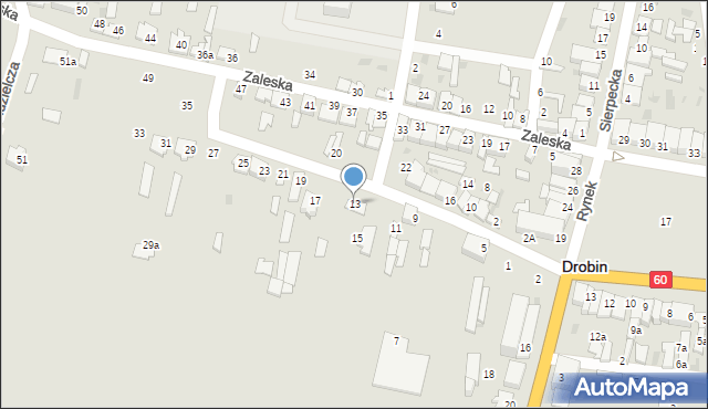 Drobin, Gospodarska, 13, mapa Drobin