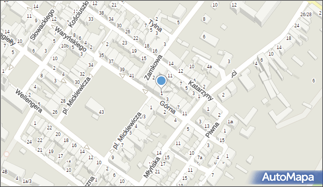 Działdowo, Górna, 1, mapa Działdowo