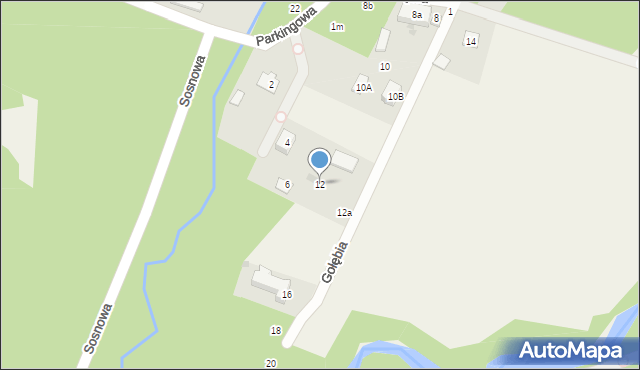 Emów, Gołębia, 12, mapa Emów