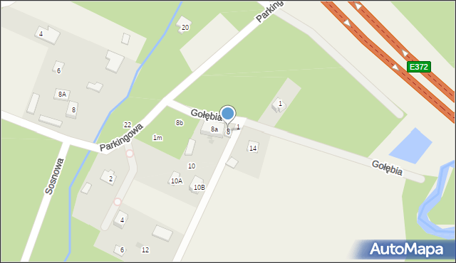 Emów, Gołębia, 8, mapa Emów