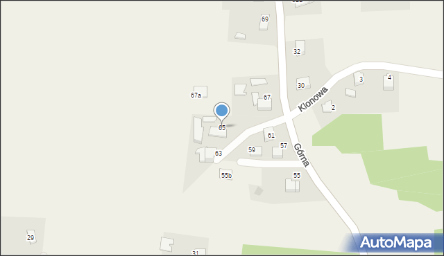 Frydrychowice, Górna, 65, mapa Frydrychowice