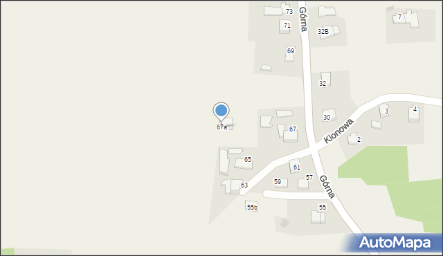 Frydrychowice, Górna, 67a, mapa Frydrychowice