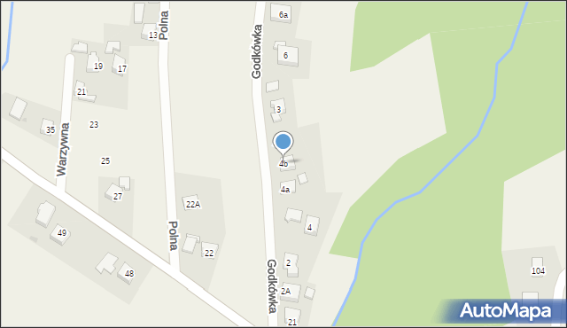 Frysztak, Godkówka, 4b, mapa Frysztak