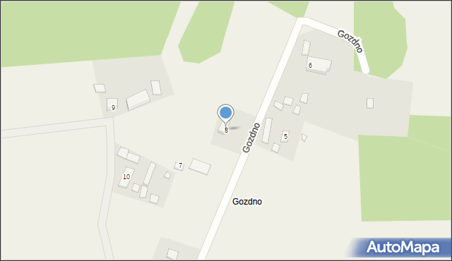 Gardzin, Gozdno, 8, mapa Gardzin