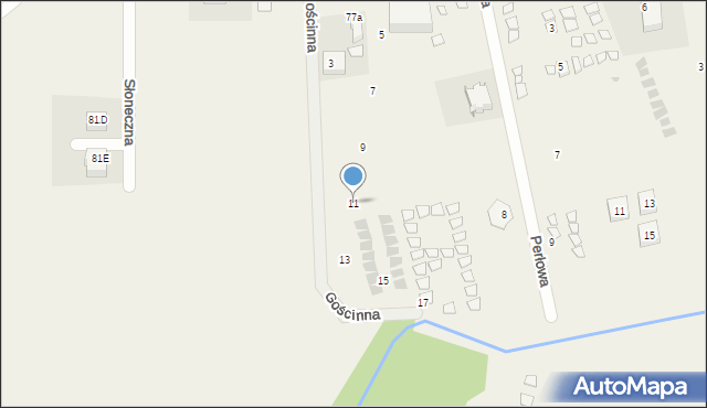 Gąski, Gościnna, 11, mapa Gąski