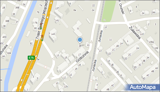 Gdańsk, Gościnna, 19, mapa Gdańska