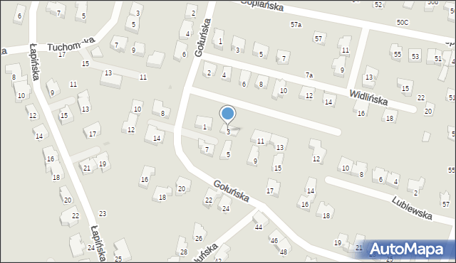 Gdańsk, Gołuńska, 3, mapa Gdańska