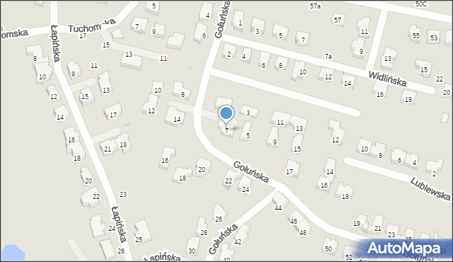 Gdańsk, Gołuńska, 7, mapa Gdańska