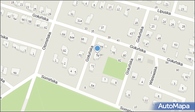 Gdańsk, Gołuńska, 74, mapa Gdańska