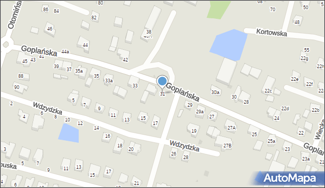 Gdańsk, Goplańska, 31, mapa Gdańska