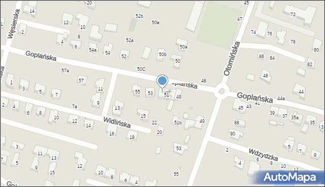 Gdańsk, Goplańska, 51a, mapa Gdańska