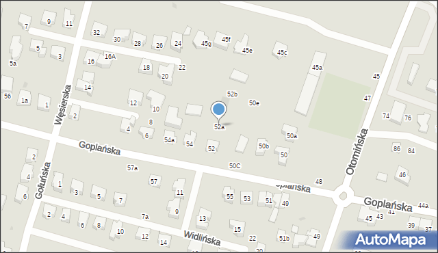 Gdańsk, Goplańska, 52a, mapa Gdańska