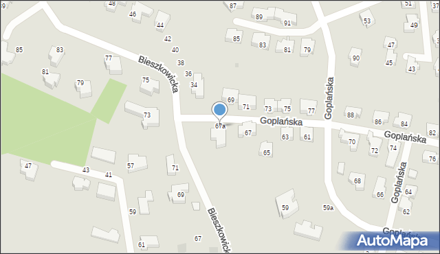 Gdańsk, Goplańska, 67a, mapa Gdańska