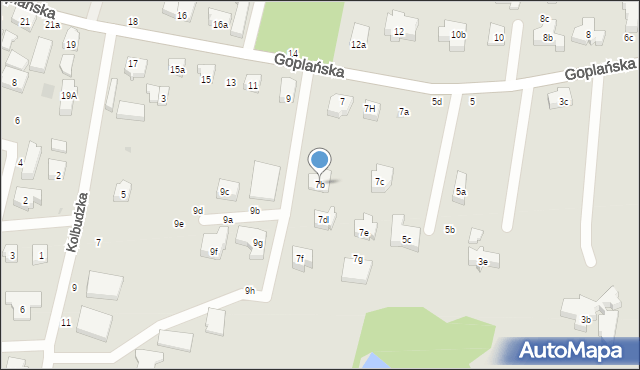 Gdańsk, Goplańska, 7b, mapa Gdańska
