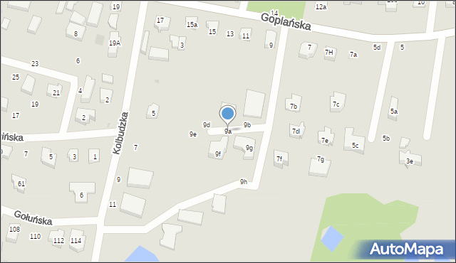Gdańsk, Goplańska, 9a, mapa Gdańska