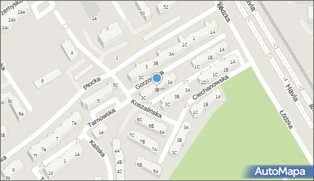 Gdańsk, Gorzowska, 3B, mapa Gdańska