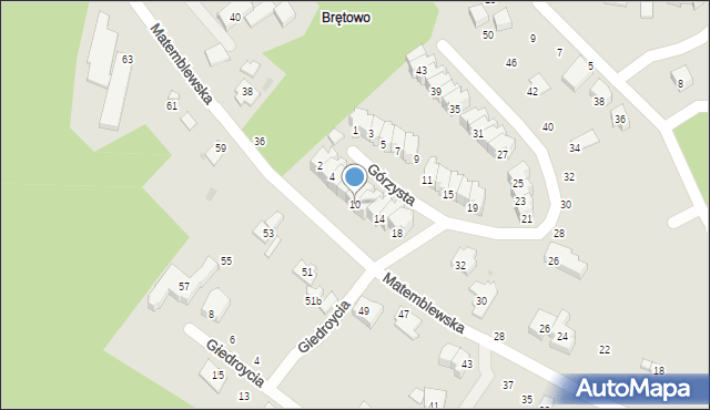 Gdańsk, Górzysta, 10, mapa Gdańska