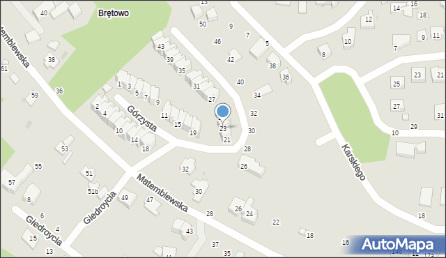 Gdańsk, Górzysta, 23, mapa Gdańska