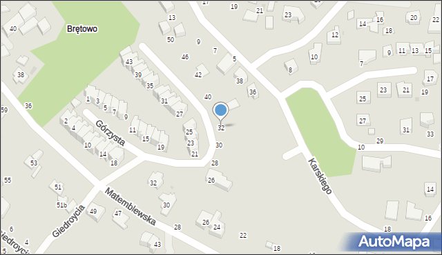 Gdańsk, Górzysta, 32, mapa Gdańska