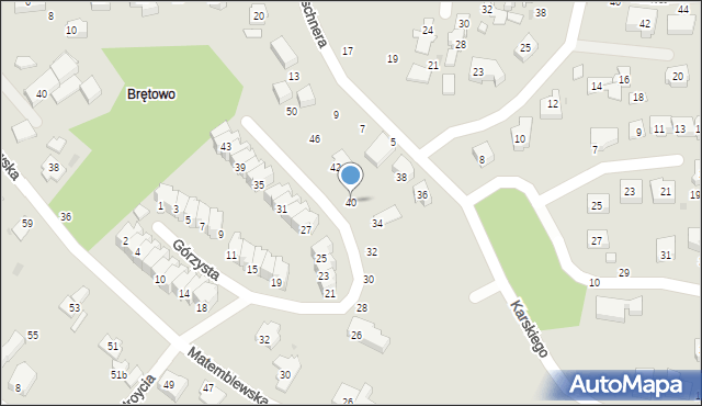 Gdańsk, Górzysta, 40, mapa Gdańska