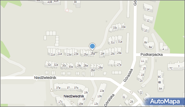 Gdańsk, Góralska, 25a, mapa Gdańska