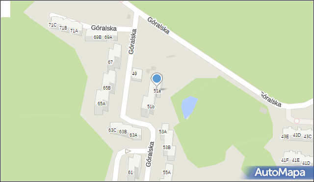 Gdańsk, Góralska, 51a, mapa Gdańska