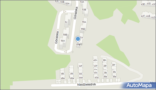 Gdańsk, Góralska, 57B, mapa Gdańska