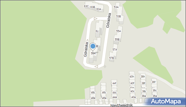 Gdańsk, Góralska, 59A, mapa Gdańska
