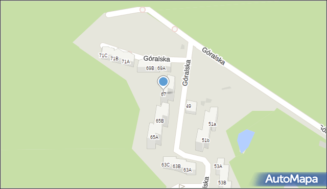 Gdańsk, Góralska, 67, mapa Gdańska