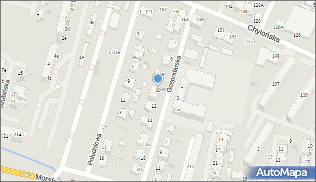 Gdynia, Gospodarska, 10, mapa Gdyni