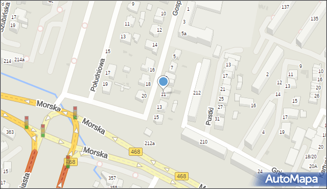 Gdynia, Gospodarska, 11, mapa Gdyni