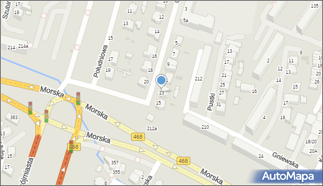 Gdynia, Gospodarska, 13, mapa Gdyni