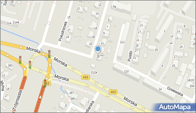 Gdynia, Gospodarska, 15, mapa Gdyni